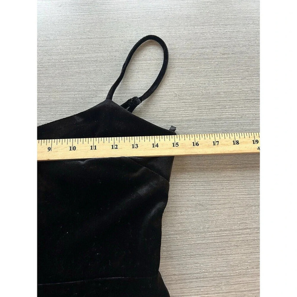 City Studio Velvet Fringe Detail Side Slit Long Mob Wife Whimsy Goth Dress 1 - Picture 11 of 14